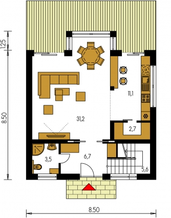 Mirror image | Floor plan of ground floor - TREND 286